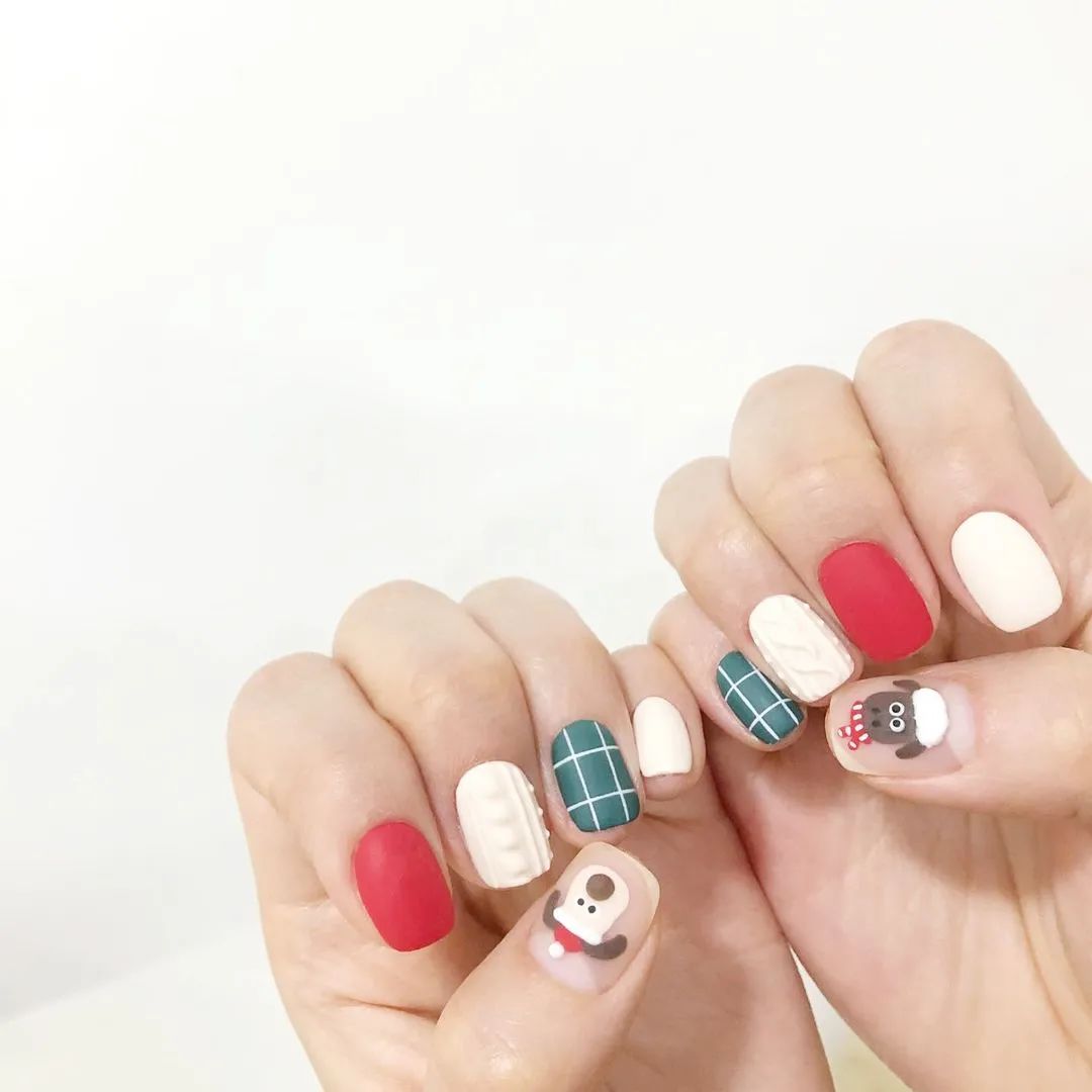 超治愈！适合秋冬的可爱磨砂甲！