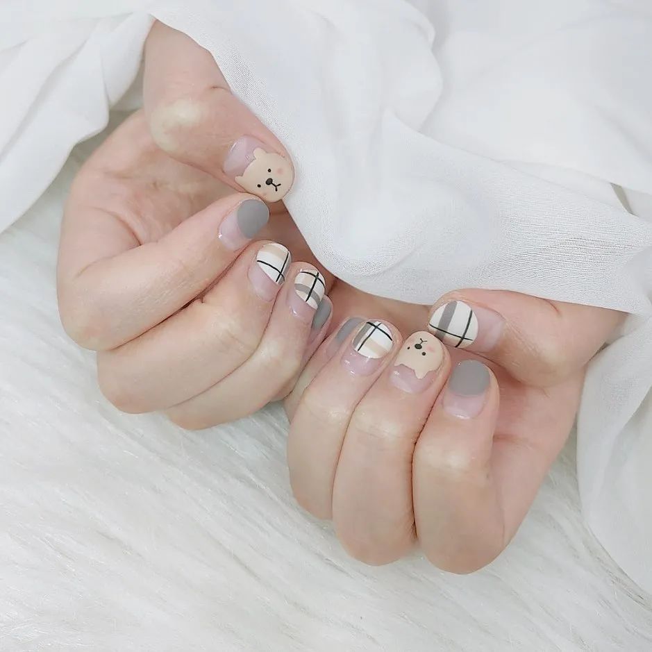 超治愈！适合秋冬的可爱磨砂甲！