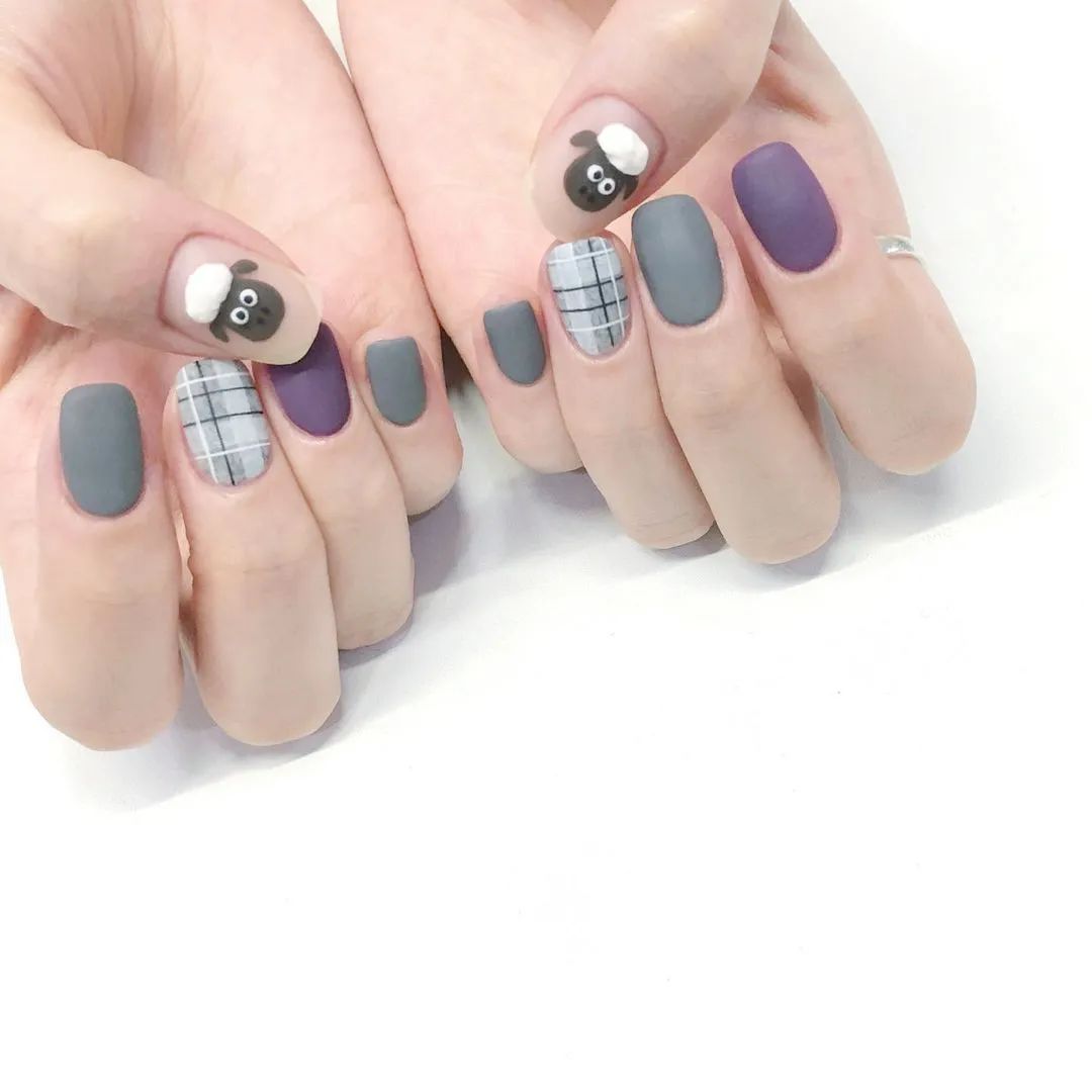 超治愈！适合秋冬的可爱磨砂甲！