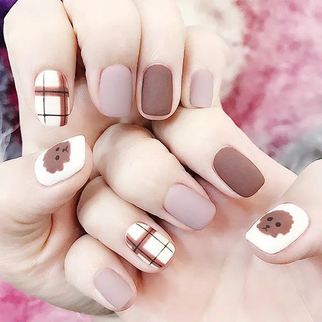 超治愈！适合秋冬的可爱磨砂甲！