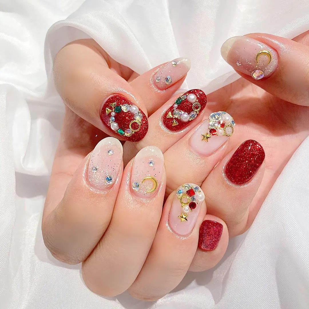 你们喜欢的2020年圣诞主题美甲，最适合圣诞节的blingbling美甲！