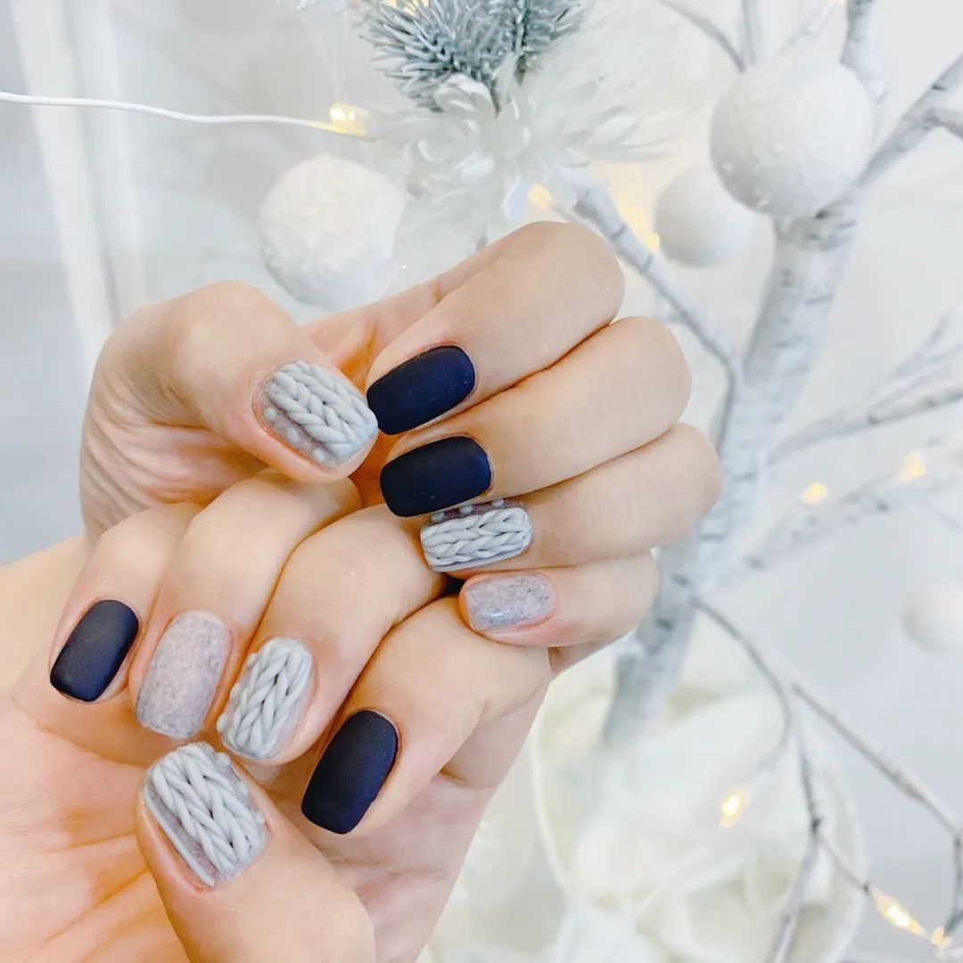 治愈系风格美甲，也是最适合冬天的4款美甲！
