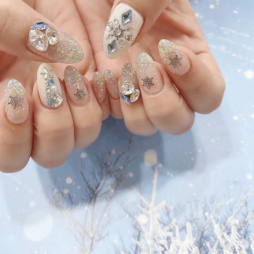 你们喜欢的2020年圣诞主题美甲，最适合圣诞节的blingbling美甲！