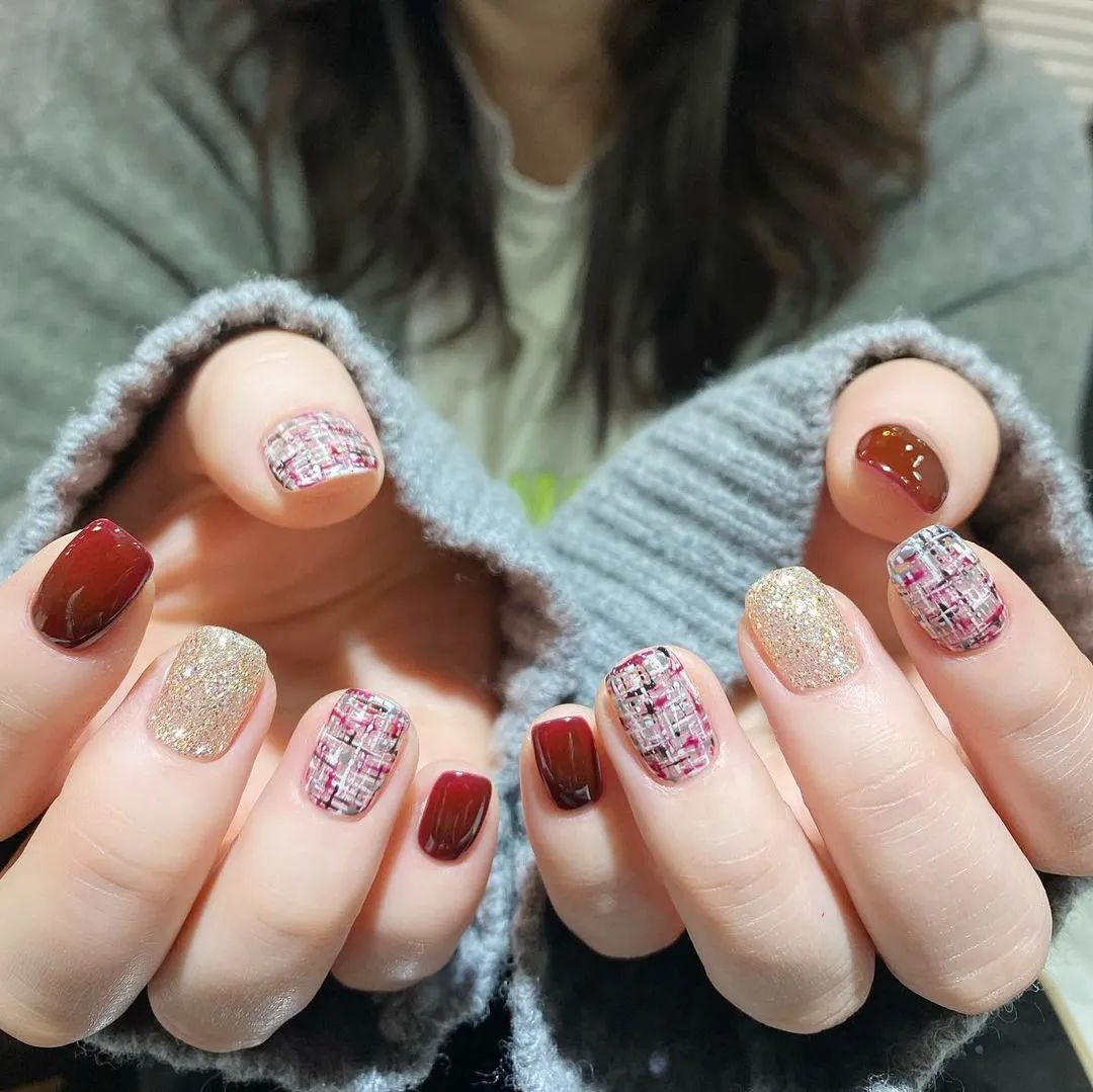 治愈系风格美甲，也是最适合冬天的4款美甲！