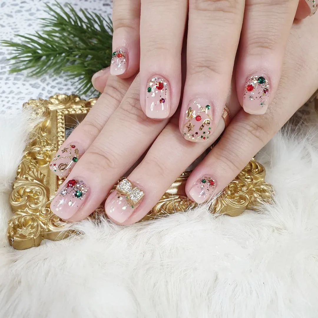 你们喜欢的2020年圣诞主题美甲，最适合圣诞节的blingbling美甲！