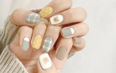 可爱的韩式小熊美甲！少女心满满