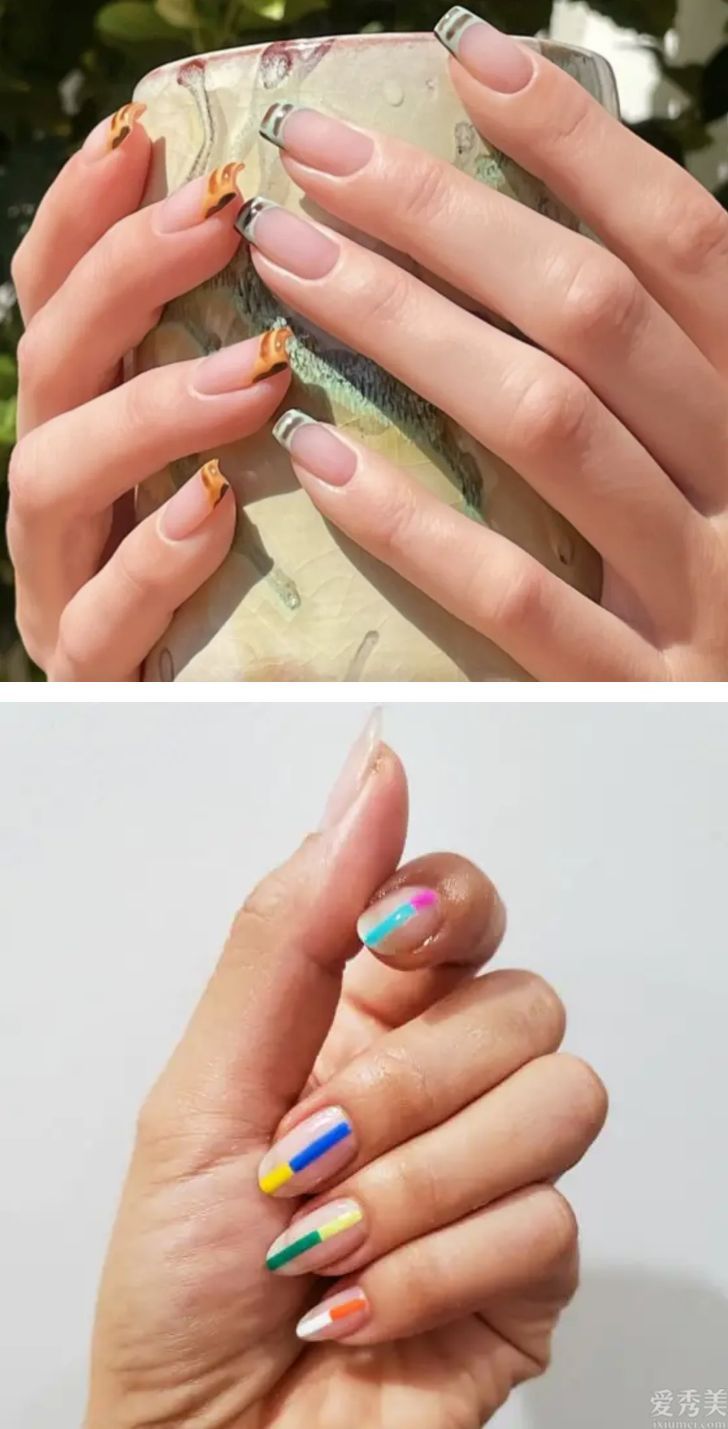 那么经典的法式美甲，如果双层就太时髦了